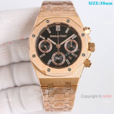 Swiss Grade Audemars Piguet Royal Oak Ladies 38mm Watch 7750 Rose Gold Case